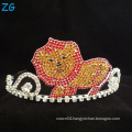 Colorful Rhinestone cute Lion Tiara for Kids crystal boys metal crown